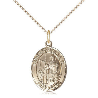 14kt Gold Filled Saint Jacob of Nisibis Medal Religious Jewelry Engraved Catholic Saint Jewelry