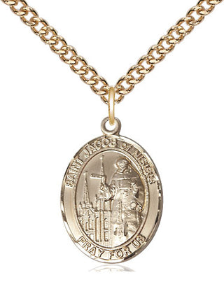 14kt Gold Filled Saint Jacob of Nisibis Medal Religious Jewelry Engraved Catholic Saint Jewelry