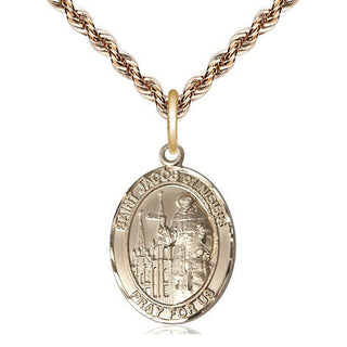 14kt Gold Filled Saint Jacob of Nisibis Medal Religious Jewelry Engraved Catholic Saint Jewelry