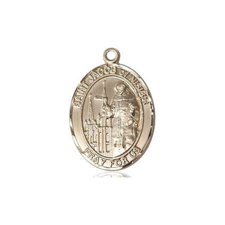 14kt Gold Saint Jacob of Nisibis Medal Engraved Catholic Saint Jewelry