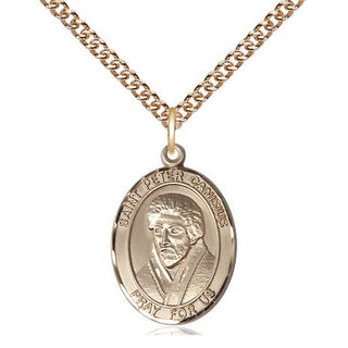 14kt Gold Filled Saint Peter Canisius Medal Religious Jewelry Engraved Catholic Saint Jewelry