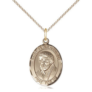 14kt Gold Saint Peter Canisius Medal Engraved Catholic Saint Jewelry