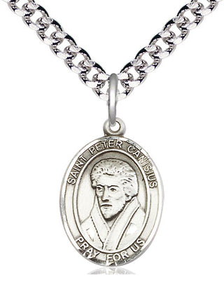 Pewter Saint Peter Canisius Medal Religious Jewelry Engraved Catholic Saint Jewelry