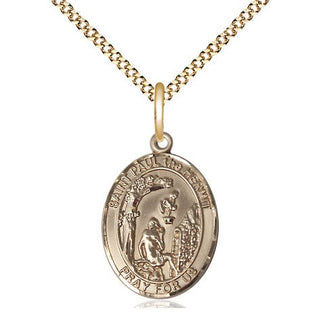 14kt Gold Filled Paul the Hermit Medal Religious Jewelry Engraved Catholic Saint Jewelry
