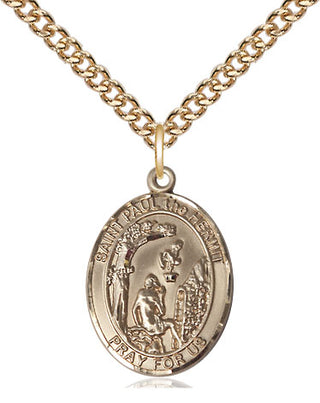 14kt Gold Filled Paul the Hermit Medal Religious Jewelry Engraved Catholic Saint Jewelry