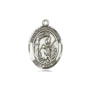 Pewter Paul the Hermit Medal Engraved Catholic Saint Jewelry