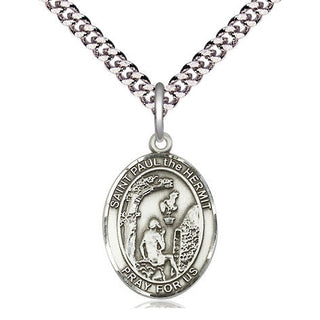 Pewter Paul the Hermit Medal Religious Jewelry Engraved Catholic Saint Jewelry