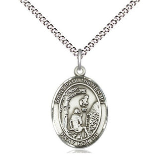 Sterling Silver Paul the Hermit Medal Religious Jewelry Engraved Catholic Saint Jewelry