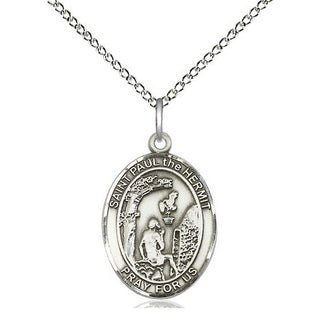 Sterling Silver Paul the Hermit Medal Religious Jewelry Engraved Catholic Saint Jewelry