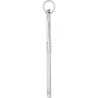 14K White Cross Pendant 