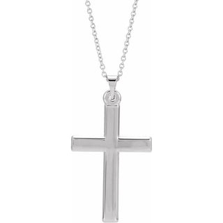 14K White Cross 18" Necklace 