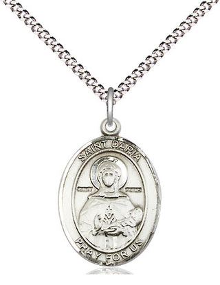 Pewter Saint Daria Medal Religious Jewelry Engraved Catholic Saint Jewelry