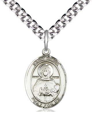 Pewter Saint Daria Medal Religious Jewelry Engraved Catholic Saint Jewelry