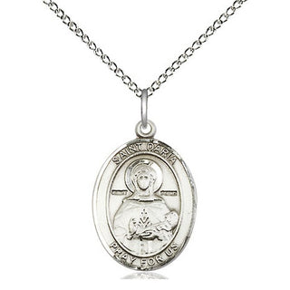 Sterling Silver Saint Daria Medal Religious Jewelry Engraved Catholic Saint Jewelry