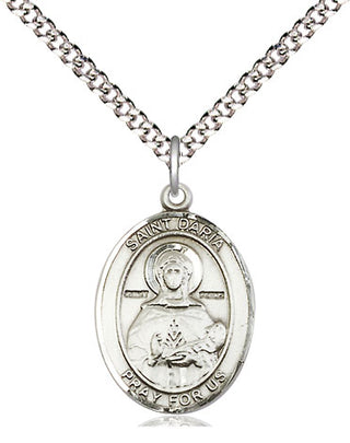 Sterling Silver Saint Daria Medal Religious Jewelry Engraved Catholic Saint Jewelry