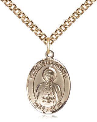14kt Gold Filled Saint Peter Chanel Medal Religious Jewelry Engraved Catholic Saint Jewelry
