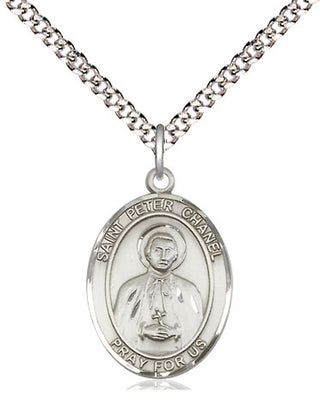 Pewter Saint Peter Chanel Medal Religious Jewelry Engraved Catholic Saint Jewelry