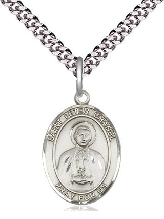 Sterling Silver Saint Peter Chanel Medal Religious Jewelry Engraved Catholic Saint Jewelry
