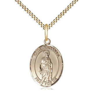 14kt Gold Filled Saint Nathanael Medal Religious Jewelry Engraved Catholic Saint Jewelry