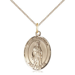 14kt Gold Filled Saint Nathanael Medal Religious Jewelry Engraved Catholic Saint Jewelry