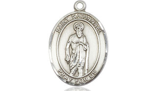 Sterling Silver Saint Nathanael Medal Religious Jewelry Engraved Catholic Saint Jewelry