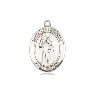 Sterling Silver Saint Columbkille Medal Religious Jewelry Engraved Catholic Saint Jewelry