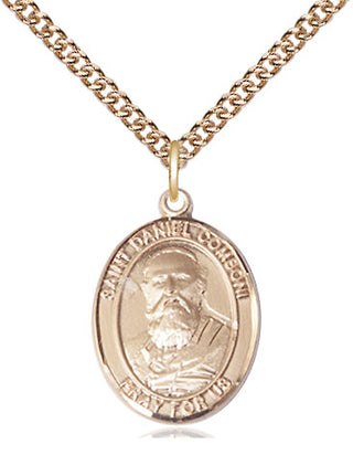 14kt Gold Saint Daniel Comboni Medal Engraved Catholic Saint Jewelry