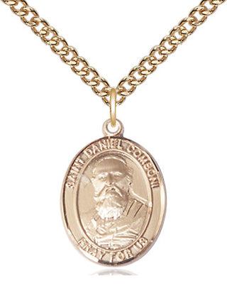 14kt Gold Saint Daniel Comboni Medal Engraved Catholic Saint Jewelry
