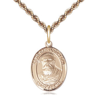 14kt Gold Saint Daniel Comboni Medal Engraved Catholic Saint Jewelry