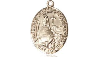 14kt Gold Jeanne Chezard de Matel Medal Engraved Catholic Saint Jewelry