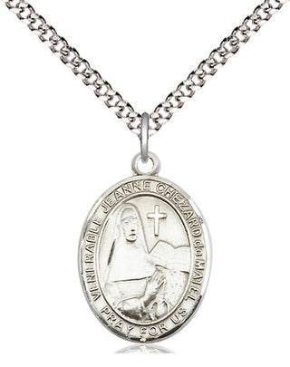 Pewter Jeanne Chezard de Matel Medal Religious Jewelry Engraved Catholic Saint Jewelry