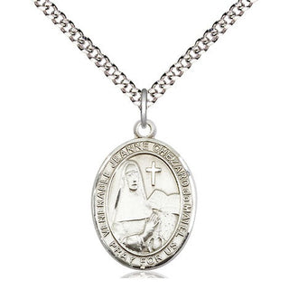 Sterling Silver Jeanne Chezard de Matel Medal Religious Jewelry Engraved Catholic Saint Jewelry