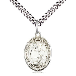 Sterling Silver Jeanne Chezard de Matel Medal Religious Jewelry Engraved Catholic Saint Jewelry