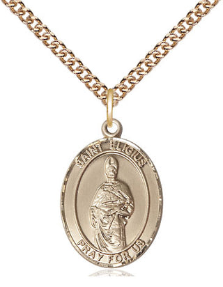 14kt Gold Filled Saint Eligius Medal Religious Jewelry Engraved Catholic Saint Jewelry