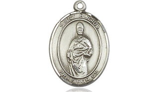 Sterling Silver Saint Eligius Medal Religious Jewelry Engraved Catholic Saint Jewelry