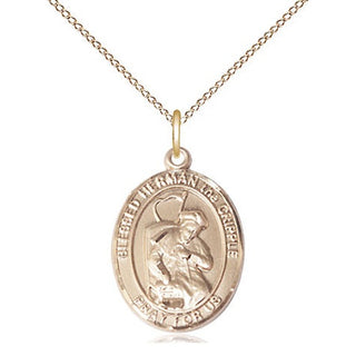 14kt Gold Filled Blessed Herman the Cripple Medal Religious Jewelry Engraved Catholic Saint Jewelry