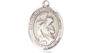 Pewter Blessed Herman the Cripple Medal Engraved Catholic Saint Jewelry