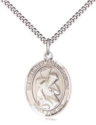 Pewter Blessed Herman the Cripple Medal Religious Jewelry Engraved Catholic Saint Jewelry