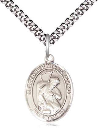 Pewter Blessed Herman the Cripple Medal Religious Jewelry Engraved Catholic Saint Jewelry