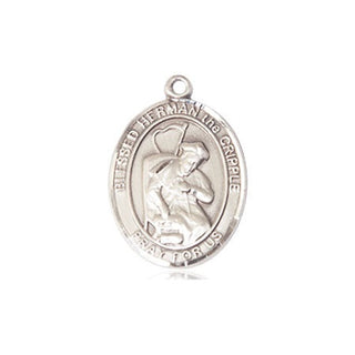Sterling Silver Blessed Herman the Cripple Medal Engraved Catholic Saint Jewelry