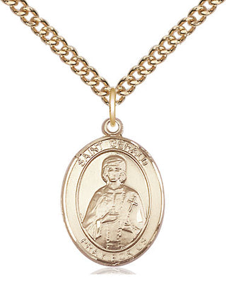 14kt Gold Filled Saint Gerald Medal Religious Jewelry Engraved Catholic Saint Jewelry