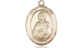 14kt Gold Saint Gerald Medal Engraved Catholic Saint Jewelry