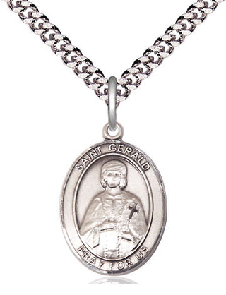 Pewter Saint Gerald Medal Religious Jewelry Engraved Catholic Saint Jewelry