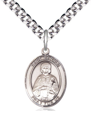Pewter Saint Gerald Medal Religious Jewelry Engraved Catholic Saint Jewelry