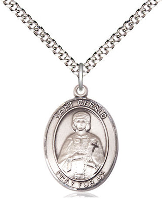 Pewter Saint Gerald Medal Religious Jewelry Engraved Catholic Saint Jewelry
