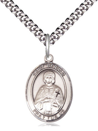 Pewter Saint Gerald Medal Religious Jewelry Engraved Catholic Saint Jewelry