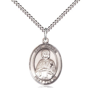 Sterling Silver Saint Gerald Medal Religious Jewelry Engraved Catholic Saint Jewelry
