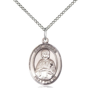 Sterling Silver Saint Gerald Medal Religious Jewelry Engraved Catholic Saint Jewelry