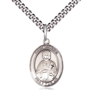 Sterling Silver Saint Gerald Medal Religious Jewelry Engraved Catholic Saint Jewelry