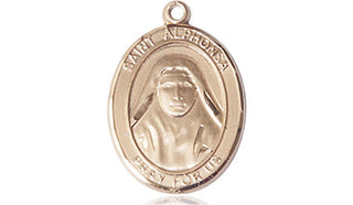 14kt Gold Filled Saint Alphonsa Medal Engraved Catholic Saint Jewelry